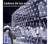 1pc Solar Net Lights Bush Net Lights Mesh Lights 8 Modes Remote Control Auto On/Off Outside Twinkle Lights For Patio Wall Roof