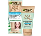 Garnier SkinActive BB Cream Matificante para Pieles Mixtas a Grasas Tono Claro. Hidratante Todo en Uno con Color con SPF 25  Ácido Hialuronico,Extracto de Aloe Vera y Pigmentos Minerales,Hidrata, Unifica, Corrige e Ilumina piel- 50ML