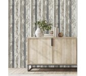 Muestra DIN A4 de Papel pintado vinílico lavable madera decapada celeste gris vintage - Laredo 453896 de GAULAN