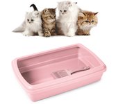 Plastic Forte Max - Arenero para Gatos con Marco y Pala Recogedora Incluida. Rosa