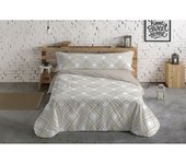 TEJIDOS REINA  Juego Nórdico de 3 Piezas - Juego Nórdico Modelo LINEAS   - Juego Nórdico Tacto Extrasuave, Elegante + Confort y Estilo para tu dormitorio - Juego Nórdico Ideal para todas las estaciones