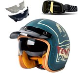 Retro 3/4 motorcycle helmet For Harley Cruiser semi-open motorcycle accessories motorcycle helmet retro helmet in winter