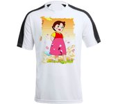 CAMISETA TÉCNICA FRANJA MANGAS NEGRA HEIDI ABUELO SERIE ANTIGUA ANIME tshirt manga clara pedro