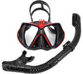 Snorkel Set Diving Mask For GoPro Underwater Sports Camera Anti-Fog Professional Swimming Goggles Dry Snorkeling Tube For Adults