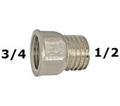 Conector Extensión de Manguera de Ducha Estándar Macho 1/2 a Hembra 3/4,Racor Doble de Acero Inoxidable,cm,fespu