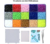 15 Colors 5mm /2.6mm Set Melting Beads Pixel Art Puzzle Hama Beads Diy 3D Puzzles Handmade Gift Fuse Beads Kit Iron Beads Toy