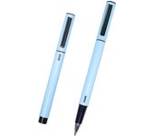 Dohe - Pack Bolígrafos ELIPSE 4 uds. - Tinta de gel azul - Punta fina 0,5 mm - Capucha y clip de sujeción - Fabricados en resistente aluminio