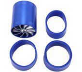 F1-Z Car Stainless Universal Supercharger Dual Double Turbine Air Intake Fuel Saver Turbo Turboing Charger Fan Set kit