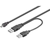 Cable USB Microconnect 2x Conector A a 5 Pin Mini B para Carga y Sincronización de Datos