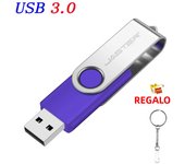 High-capacity Silver Color Rotating USB 3.0 Flash Drive 128GB 64GB 32GB 16GB 4GB Removable Storage Creative Music USB drive Gift