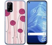 Tumundosmartphone Funda Gel Tpu para Realme 7 5G diseño Flores Vintage Dibujos