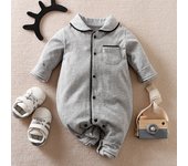 Comfortable And Soft Cotton Newborn Baby Rompers Full Sleeve Infant Boy Girl Solid Color Jumpsuit Basic Clothing Pajamas Outfits