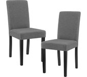 Conjunto de 2 sillas de comedor Hamburg 89x43x54 cm tela - Gris oscuro [en.casa]