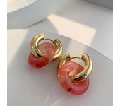 Vintage Round Crystal Stones Circle Pendant Earrings Stainless Steel 18K Gold Plated Hoop Huggies Dangle Earrings for Women Gift
