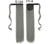 Synthetic Long Straight Wrap Around Clip In Ponytail Hair Extension For Women 22inch Heat Reistan Pony Tail Fake Hair budabuda
