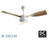FABRILAMP Ventilador DC Estio 24W Blanco/Haya 3 Aspas - Eficiente y Estilizado