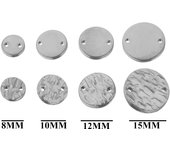 20Pcs PVD Gold Textured Double Holes Round Pieces Fashion Fine Spacers Links Pieces DIY Charms Earrings Jewelry Fabric Designs