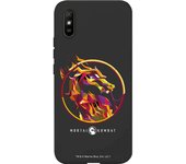 Funda original compatible con Xiaomi Redmi 9A Negro con un diseño de Mortal Kombat Logo Fire