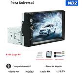 PORCHEDDU Navifly-REPRODUCTOR Multimedia with Pantalla táctil HD de 7 pulgadas para Coche, autorradio Universal with reproductor MP5, FM, Estéreo, Carplay, 1DIN