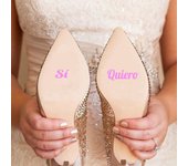 Pegatina zapatos boda Sí Quiero, Decoración bodas Decomac