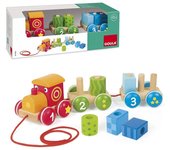 Tren de madera arrastre con cuerda 1-2-3 multicolor