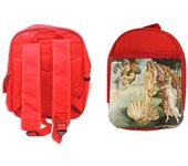 MERCHANDMANIA PACK MOCHILA ROJA Y ESTUCHE cuadro el nacimiento de Venus Sandro Botticelli pintor school material