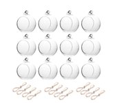12 Piezas Candelabro Colgante de Vidrio, 8cm Colgar Portavelas Candelabro de Vidrio Terrario Decoración de Velas para Mesas de Boda Fiesta Decoraciones de Navida