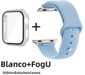 Glass+Case+Strap for Apple Watch Band 42mm 44mm 41mm 40mm 38mm 45mm 49mm Screen Protectors for Apple IWatch Series 8 7 6 SE 5 4