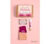 MARRONYNEGRO - Pack regalo Calcetines Mamá Primeriza - Especial para el Día de la Madre y Nacimientos - Incluye boli y pulsera - 80% algodón - Mujer - Talla de calcetín (35-40).