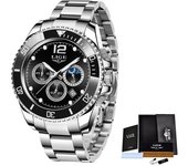 LIGE Top Brand Luxury Man Watch Business Stainless Steel Quartz Wristwatches Luminous Waterproof Watches Men Clock Gift+Box