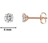 1 Pair Rosegold Tone Stainless Steel Multiple Piercing Small Huggie Hoop Earrings CZ Cartilage Stud Earrings Set for Women