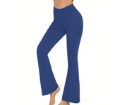 Flared Leggings Crossover Women's Yoga Pants Control Tummy High Waist Wide Leg Pants