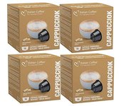 ( 4 x 16 ) 64 Cápsulas Capuchino con Chocolate Blanco Italian Coffee  - Cápsulas Compatibles  Dolce Gusto