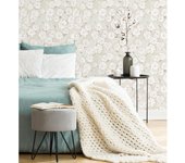 Muestra DIN A4 de Papel pintado vinílico ecológico de flores rosa pálido fondo gris - Helen Flowers 680620 de GAULAN