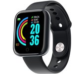 Reloj inteligente con monitor de frecuencia cardíaca, presión arterial y oxígeno, pantalla a color, rastreador de actividad física (250, negro)