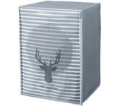 Cubierta antipolvo para lavadora, patrón de dibujos animados de protector solar impermeable, adecuada para lavadora con botón pulsador