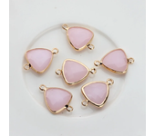 Crystal Glass Charms Copper Double Hole Connectors Glass Birthstone Charms Pendant 12pcs/lot 12*19mm For DIY Jewelry Accessories