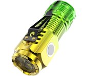 BIT Linterna potente, linterna con zoom y llavero LED portátil con cable de carga USB y carga de teléfono móvil, adecuada para montar de noche, acampar, etc.