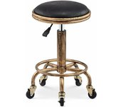 Taburete de bar vintage, taburete con ruedas, taburete giratorio de 360°, taburete de bar de altura ajustable de 50 a 64 cm, taburete de peluquería, taburete de taller, taburete de mesa de bar