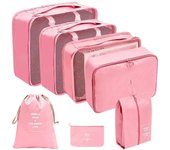 Juego De Bolsas Organizadores De Viaje 7/8/9/10 Pcs Cudos De Empaque Portátiles Para Maleta Ropa Y Zapatos Organizador De Bolsos
