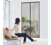 Mosquitera recortable Cortina de puerta Cierre magnético Cierre magnético antimosquitos sin taladrar L110 x H210cm