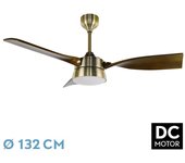Ventilador de Techo ESTIO 24W Cuero/Roble - FABRILAMP