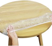 Fitted Clear Round Tablecloth Elastic Edged PVC Round Table Waterproof Oil-Proof Table Cover Protector Effortless to Clean Table