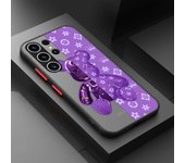 Robot Flowers Bear Case For Samsung Galaxy S23 Ultra S22 Plus S21 S20 FE 5G S10Lite S10 4G Frosted PC Matte Phone Cover