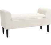 HOMCOM Banco de almacenaje tapizado con reposabrazos HOMCOM, banco de almacenaje para dormitorio, entrada, salón, carga 130 kg 116 x 44 x 58 cm Beige