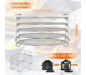 5-Layer Air Fryer Rack Stackable Dehydrator Racks Stainless Steel Reusable Fruit Meat Dehydration Rack for Oven Kitchen Gadgets