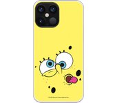 Funda original compatible con iPhone 12 Pro Max con un diseño de Bob Esponja Cara Fondo Amarillo