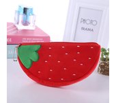Watermelon Pencil Case Cute Fruit Kawaii Plush Large Capacity Pencil Bag Cosmetics Case For Kids Gift School Suppli Stationery