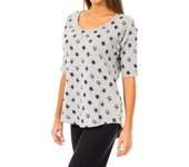 Tommy Hilfiger-Camiseta de manga 3/4 y cuello de barca 1487903579 para Mujer