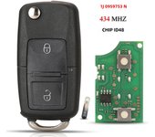 jingyuqin 1J0959753N Remote Smart Car Key For VW Golf Jetta Polo Skoda Octavia Superb Seat Altea Leon 2Buttons 433Mhz ID48 Chip
